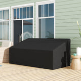 Outsunny 3 Seater Garden Sofa Cover – Waterproof 600D Oxford Fabric Rain Protector with Fixing Straps, Black