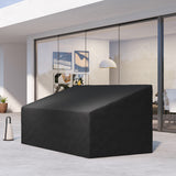 Outsunny 3 Seater Garden Sofa Cover – Waterproof 600D Oxford Fabric Rain Protector with Fixing Straps, Black