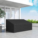 Outsunny 3 Seater Garden Sofa Cover – Waterproof 600D Oxford Fabric Rain Protector with Fixing Straps, Black