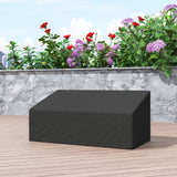 Outsunny 3 Seater Garden Sofa Cover – Waterproof 600D Oxford Fabric Rain Protector with Fixing Straps, Black