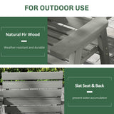 Outsunny Convertible 3-Seater Wooden Garden Bench with Fold-Down Table and Armrests – Fir Wood Outdoor Seating, Grey