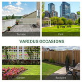 Outsunny Convertible 3-Seater Wooden Garden Bench with Fold-Down Table and Armrests – Fir Wood Outdoor Seating, Grey
