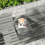 Outsunny Convertible 3-Seater Wooden Garden Bench with Fold-Down Table and Armrests – Fir Wood Outdoor Seating, Grey
