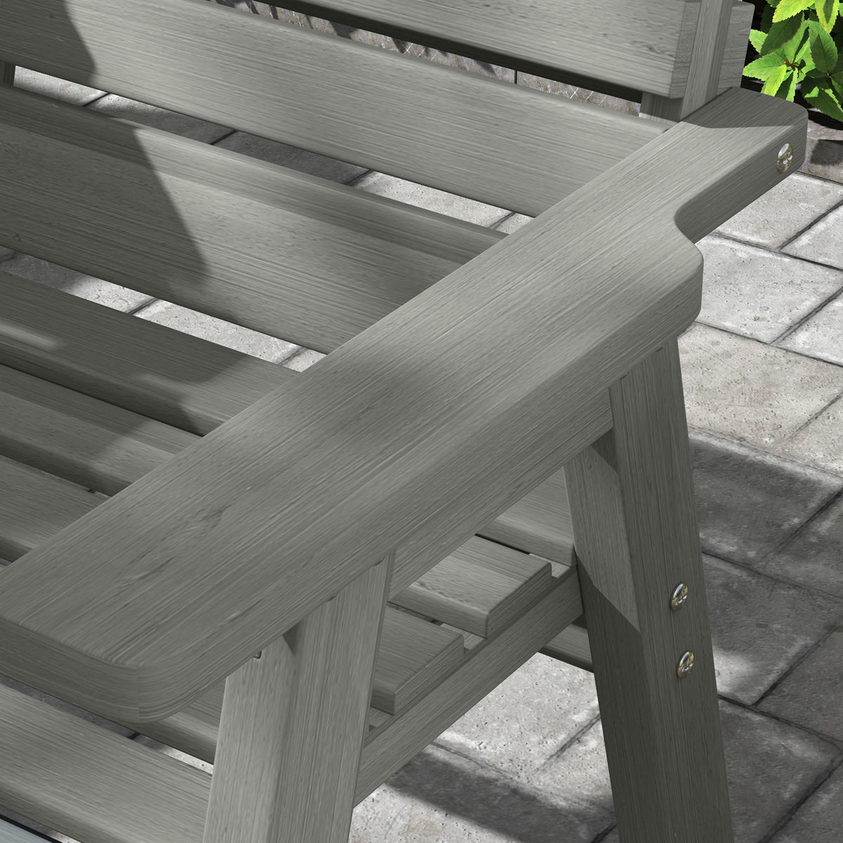 Outsunny Convertible 3-Seater Wooden Garden Bench with Fold-Down Table and Armrests – Fir Wood Outdoor Seating, Grey