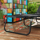 Outsunny 2-Pack Reclining Chaise Lounges with 5-Level Backrest & Steel Frame – Portable Sun Loungers, Black