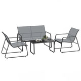 Outsunny Light Grey Patio Sofa Set - front view