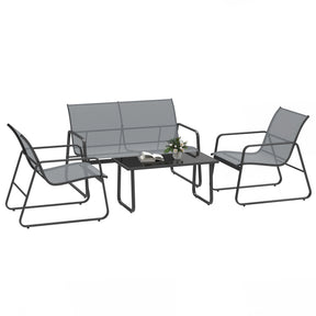 Outsunny Light Grey Patio Sofa Set - front view