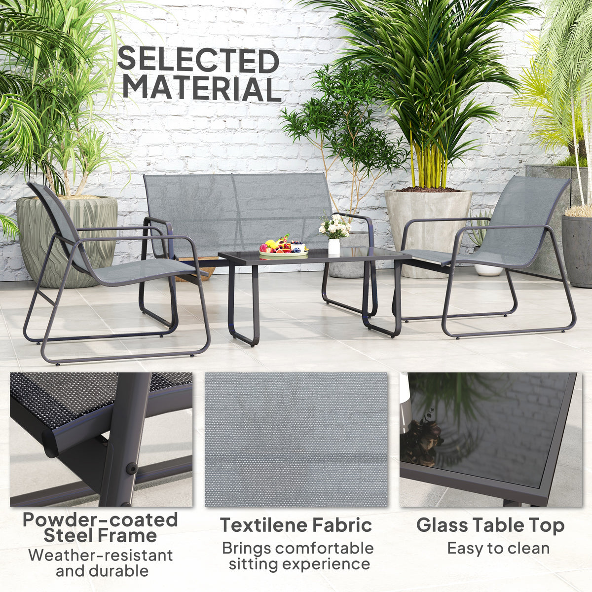 Outsunny Patio Sofa Set in garden setting