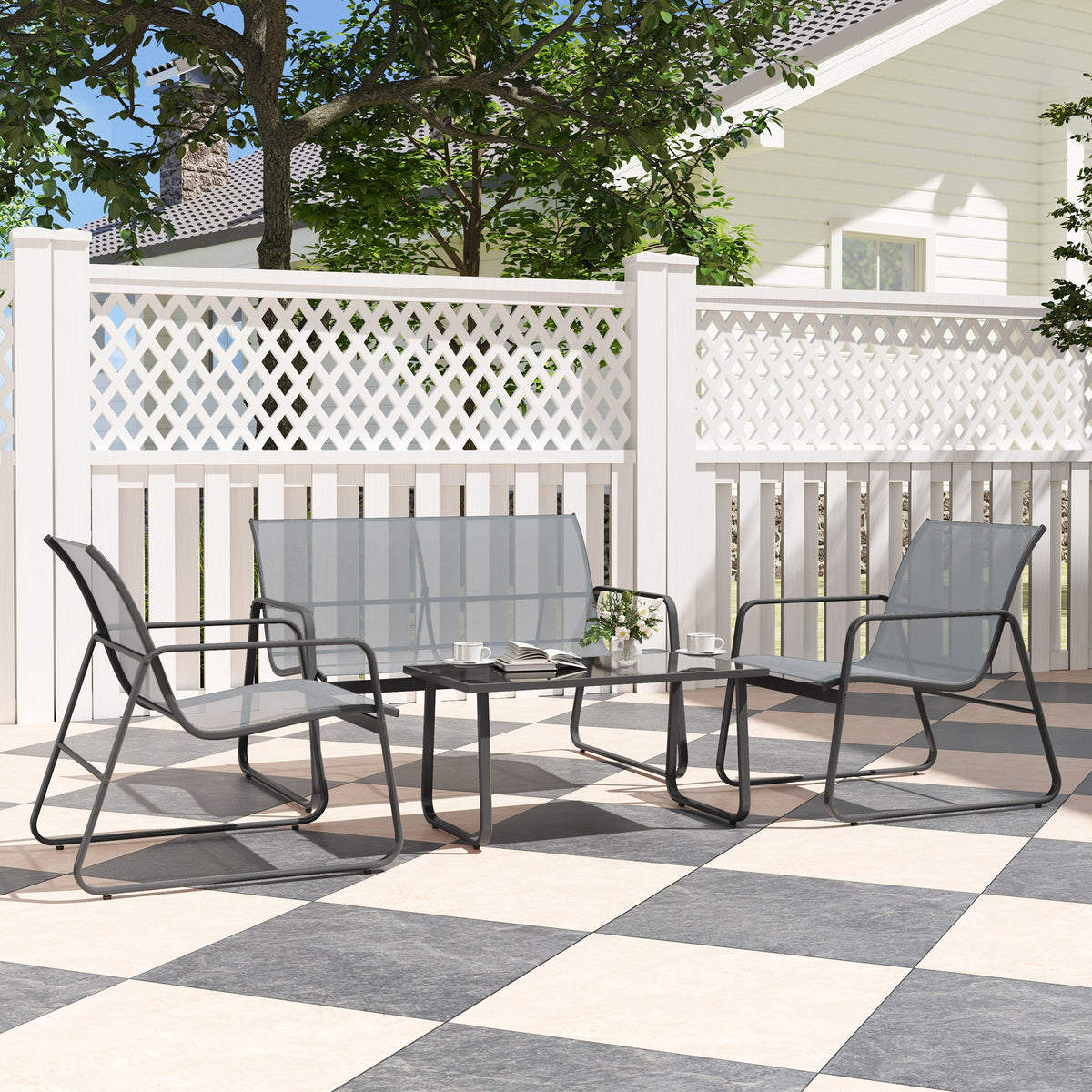 Outsunny Patio Sofa Set side view