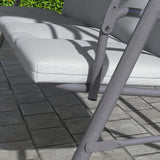 Outsunny 3-Person Porch Swing Bench with Adjustable Canopy, Steel Frame & Removable Cushion – Light Grey