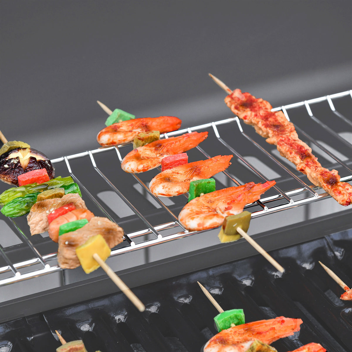 Outsunny 6+1 Burner Gas BBQ Grill with Side Burner, Side Tables, Cabinet & Wheels – Garden Barbecue, Grey