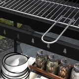 Outsunny Charcoal BBQ Grill Trolley with 5-Level Adjustable Height, Ash Catcher & Warming Rack – Black