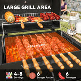 Outsunny Charcoal BBQ Grill with Warming Rack, Thermometer, Side Shelves & Wheels – Garden Barbecue