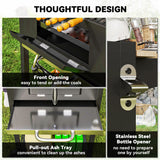 Outsunny Charcoal BBQ Grill with Warming Rack, Thermometer, Side Shelves & Wheels – Garden Barbecue
