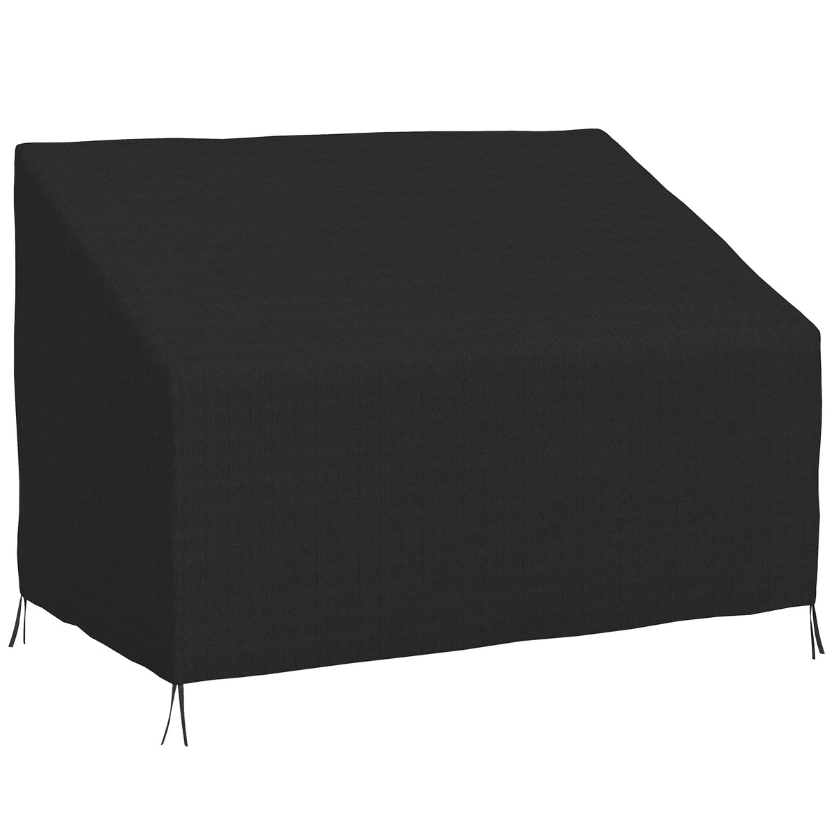Outsunny 2 Seater Garden Sofa Cover – Waterproof 600D Oxford Fabric Rain Protector with Fixing Straps, Black