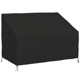 Outsunny 2 Seater Garden Sofa Cover – Waterproof 600D Oxford Fabric Rain Protector with Fixing Straps, Black