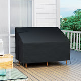 Outsunny 2 Seater Garden Sofa Cover – Waterproof 600D Oxford Fabric Rain Protector with Fixing Straps, Black