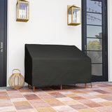 Outsunny 2 Seater Garden Sofa Cover – Waterproof 600D Oxford Fabric Rain Protector with Fixing Straps, Black