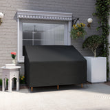 Outsunny 2 Seater Garden Sofa Cover – Waterproof 600D Oxford Fabric Rain Protector with Fixing Straps, Black