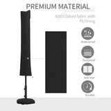 Outsunny Cantilever Parasol Cover with Zip and Buckle, Waterproof 420D Oxford Fabric – Black