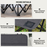 Outsunny 6 Seater Folding Bench Camping Chair with Cup Holders & Carry Case – Team Seating, Charcoal Grey