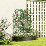 Outsunny Set of 2 Metal Garden Trellis Panels – Scrollwork Climbing Plant Support, 150 x 50cm, Black