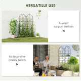Outsunny Set of 2 Metal Garden Trellis Panels – Scrollwork Climbing Plant Support, 150 x 50cm, Black
