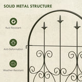 Outsunny Set of 2 Metal Garden Trellis Panels – Scrollwork Climbing Plant Support, 150 x 50cm, Black