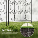 Outsunny Set of 2 Metal Garden Trellis Panels – Scrollwork Climbing Plant Support, 150 x 50cm, Black
