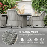 Outsunny 6-Seater Rattan Dining Set with Tempered Glass Table & Cushioned Chairs – Garden Furniture, Grey