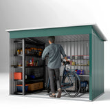 Outsunny 8.5 x 6ft Galvanised Steel Garden Shed with Double Doors, Lock & Foundation Kit – Green