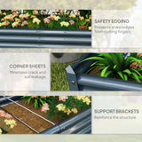 Outsunny Galvanised Steel Raised Garden Bed, 180 x 90 x 30cm – Open-Bottom Planter for Plants, Silver