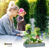 Outsunny Galvanised Steel Raised Garden Bed, 180 x 90 x 30cm – Open-Bottom Planter for Plants, Silver
