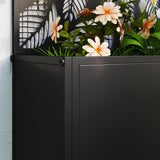 Outsunny Metal Raised Garden Bed with Leaf Trellis, 61 x 23 x 113cm – Wall-Mounted or Freestanding, Black