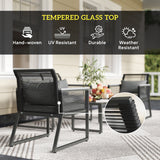 Outsunny 4-Piece Rattan Garden Furniture Set with Loveseat, Chairs & Glass Coffee Table – Seats 4