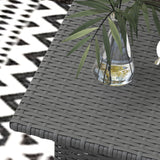 Outsunny PE Rattan Outdoor Coffee Table with Metal Frame, 50 x 50 x 47cm – Garden Side Table, Grey