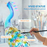 Outsunny Peacock Garden Statue with Ground Stakes – Fade-Resistant Metal Garden Ornament, Multi-Colour