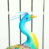 Outsunny Peacock Garden Statue with Ground Stakes – Fade-Resistant Metal Garden Ornament, Multi-Colour