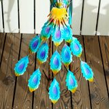 Outsunny Peacock Garden Statue with Ground Stakes – Fade-Resistant Metal Garden Ornament, Multi-Colour