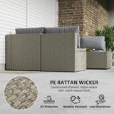 Outsunny 7-Piece Modular Rattan Garden Furniture Set with Cushions & Tempered Glass Table – Patio Set