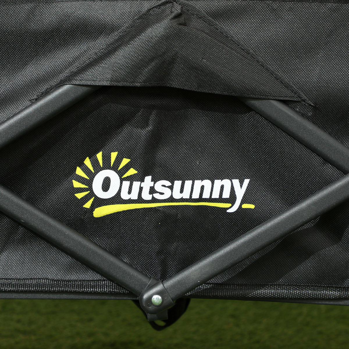 Outsunny 62L Folding Festival Trolley, 120kg Heavy Duty Cart with Oxford Fabric Bag & Telescopic Handle, Black