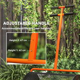 Outsunny 24-Inch Garden Compost Spreader with Height-Adjustable Handle and Mesh Door – Lawn Spreader, Orange