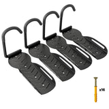 SPORTNOW Wall Mounted Bike Rack, 4 Pack Folding Bike Hooks – Garage & Shed Bicycle Storage, Black