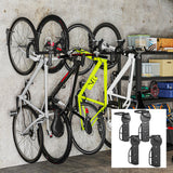 SPORTNOW Wall Mounted Bike Rack, 4 Pack Folding Bike Hooks – Garage & Shed Bicycle Storage, Black