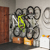 SPORTNOW Wall Mounted Bike Rack, 4 Pack Folding Bike Hooks – Garage & Shed Bicycle Storage, Black