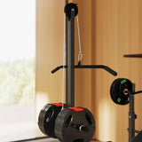 SPORTNOW Multi-Exercise Weight Bench with Bench Press Rack, Lat Pull Down & Preacher Curl – Incline or Flat, Black