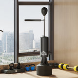 HOMCOM Freestanding Boxing Punch Bag Stand with Rotating Flexible Arm, Speed Ball & Fillable Base, Black