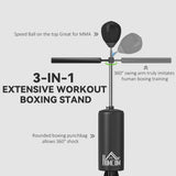 HOMCOM Freestanding Boxing Punch Bag Stand with Rotating Flexible Arm, Speed Ball & Fillable Base, Black