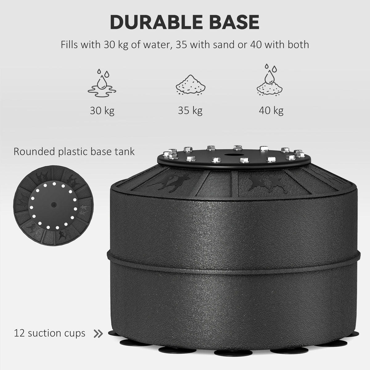 HOMCOM Freestanding Boxing Punch Bag Stand with Rotating Flexible Arm, Speed Ball & Fillable Base, Black
