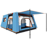 Outsunny 4-6 Man Camping Tent with 2 Bedrooms, Living Area & Porch – 3000mm Waterproof Family Tent, Blue